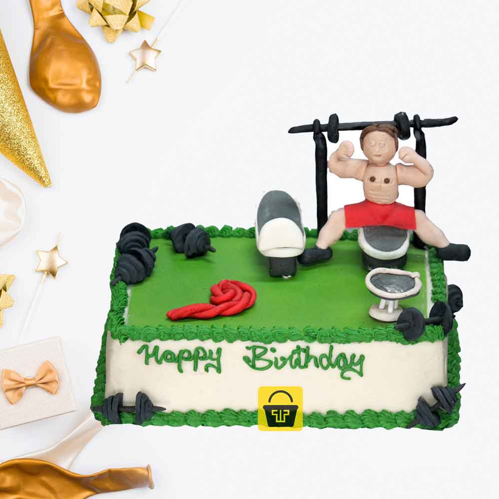 Birthday cake for Husband - Gym Lover theme cake – Creme Castle